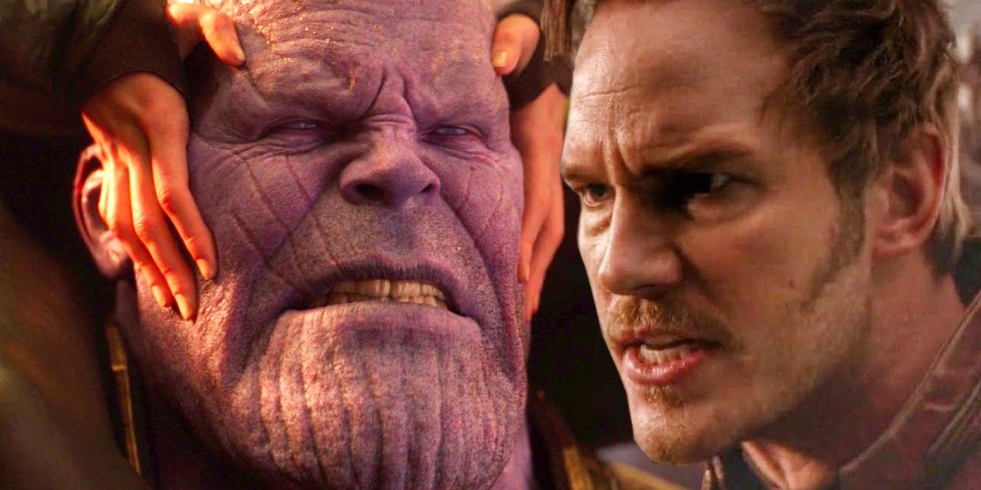 Star-Lord si Thanos in Infinity War