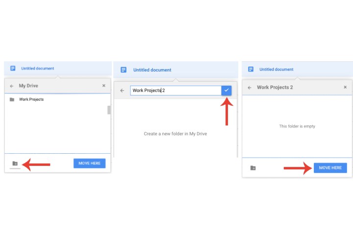 Crearea unui dosar nou pentru a muta un fisier in Google Drive.