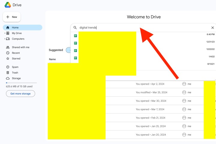 Bara principala de cautare din Google Drive.